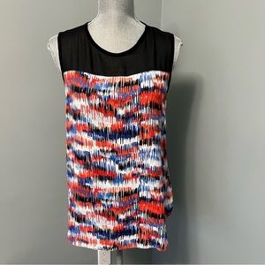 VINCE CAMUTO Multicolour sleeveless print Blouse women’s size XS summer